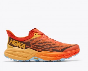 Orange / Dark Brown Men's HOKA Speedgoat 5 Trail Running Shoes | 1043698-JU