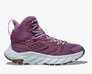 Pink Women's HOKA Anacapa Breeze Mid Hiking Boots | 0625713-WY