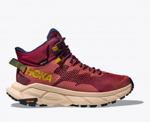 Red Brown Men's HOKA Trail Code GTX Hiking Boots | 6327958-VS