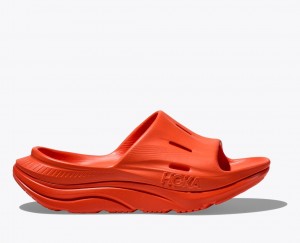 Red Orange Women's HOKA Ora Recovery 3 Slide | 0154267-YU