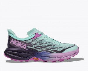 Turquoise / Purple Women's HOKA Speedgoat 5 Trail Running Shoes | 5132960-GE