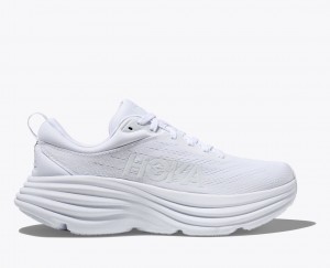 White Women's HOKA Bondi 8 Running Shoes | 3820764-FC