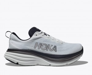 White / Black Men's HOKA Bondi 8 Running Shoes | 0281934-XE