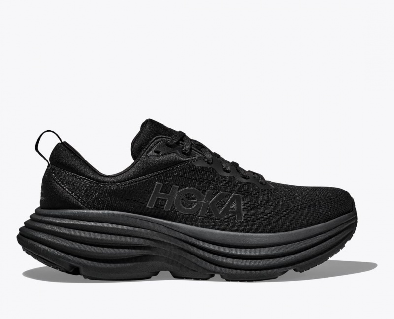 Black Men\'s HOKA Bondi 8 Running Shoes | 9152478-XN