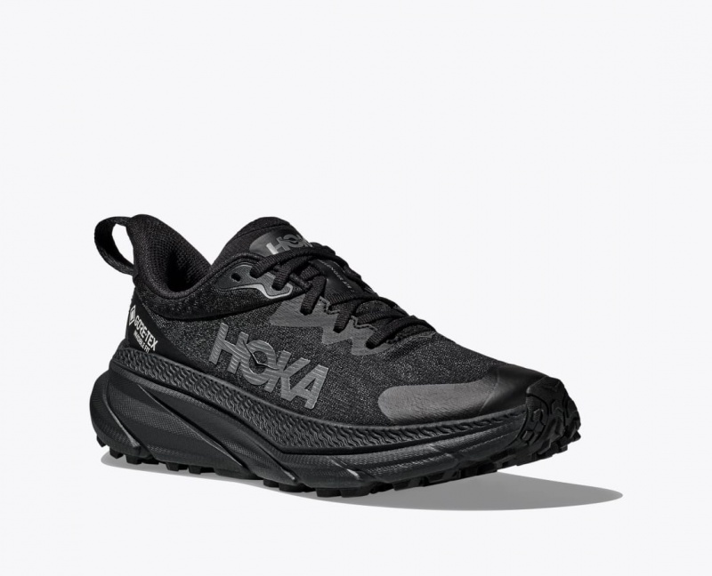 Black Men's HOKA Challenger 7 GTX Trail Running Shoes | 2108367-FS