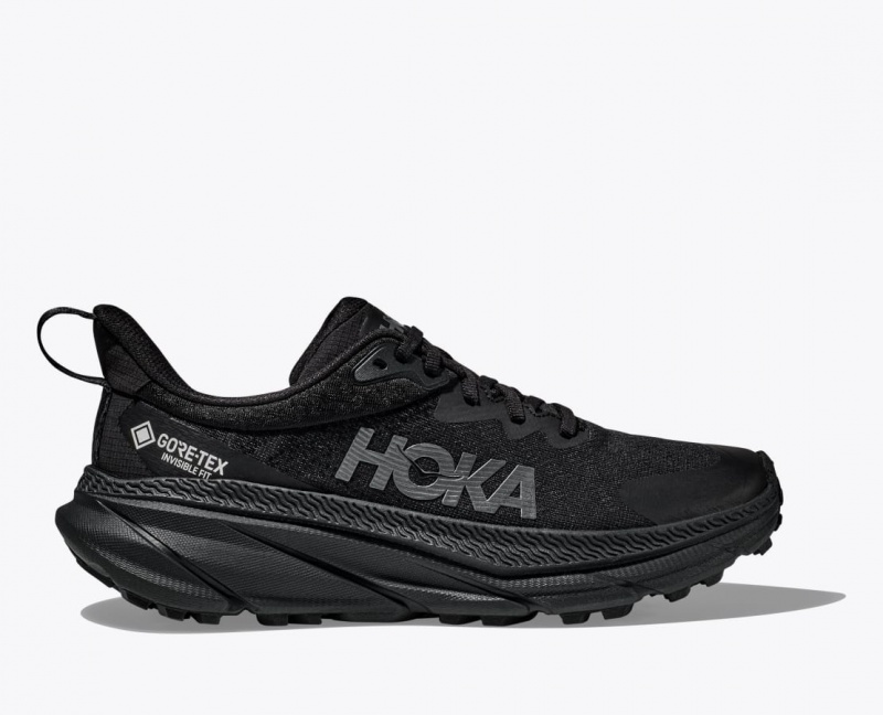 Black Men\'s HOKA Challenger 7 GTX Trail Running Shoes | 2108367-FS