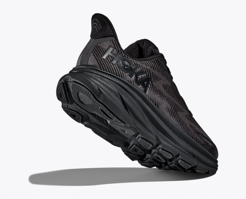 Black Men's HOKA Clifton 9 Running Shoes | 9357184-KD