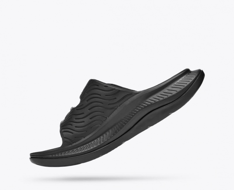 Black Men's HOKA Ora Luxe Slide | 8219075-OU