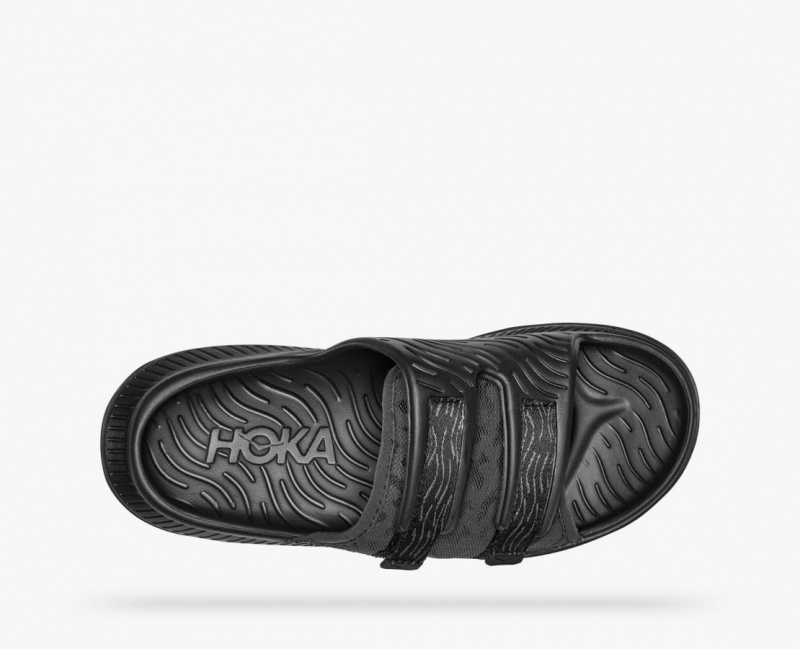 Black Men's HOKA Ora Luxe Slide | 8219075-OU