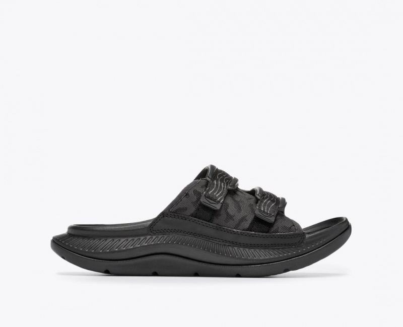 Black Men\'s HOKA Ora Luxe Slide | 8219075-OU