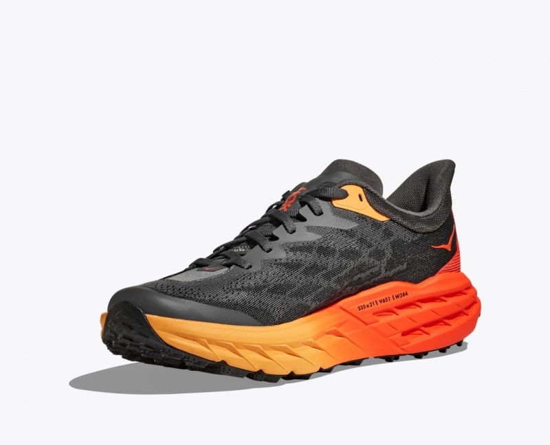 Black / Orange / Red Men's HOKA Speedgoat 5 Trail Running Shoes | 7240589-BZ