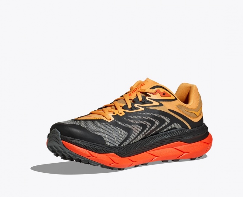 Black / Orange / Red Men's HOKA Tecton X 2 Trail Running Shoes | 1275486-QU