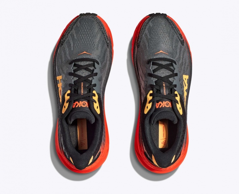 Black / Red Men's HOKA Challenger 7 Trail Running Shoes | 0916387-GD