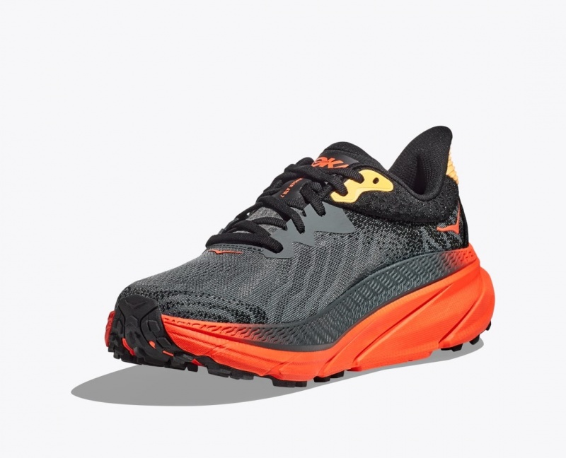 Black / Red Men's HOKA Challenger 7 Trail Running Shoes | 0916387-GD