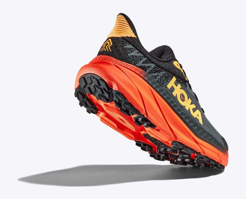 Black / Red Men's HOKA Challenger 7 Trail Running Shoes | 0916387-GD