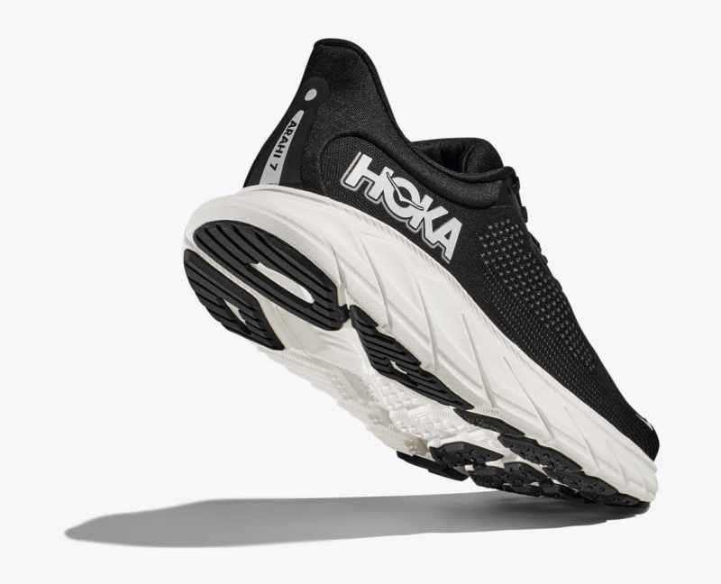 Black / White Men's HOKA Arahi 7 Running Shoes | 3159467-LC