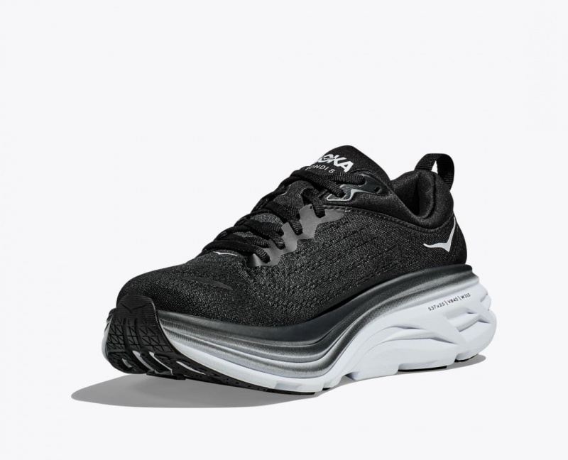 Black / White Men's HOKA Bondi 8 Running Shoes | 9403827-OP