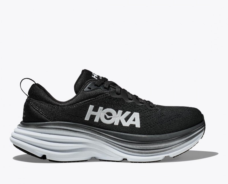 Black / White Men\'s HOKA Bondi 8 Running Shoes | 9403827-OP