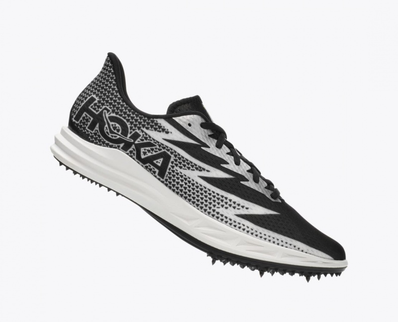 Black / White Men's HOKA Crescendo MD Track Spikes | 3184960-FZ