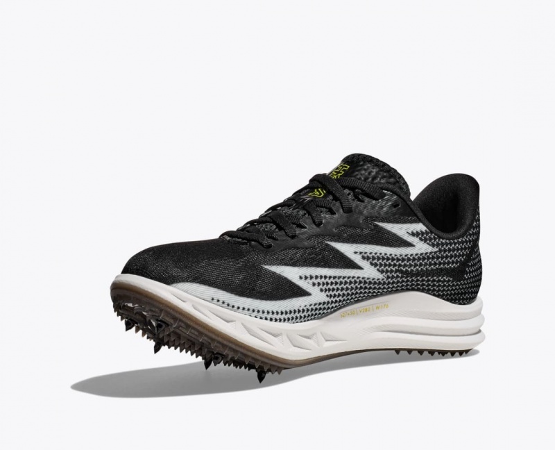 Black / White Men's HOKA Crescendo MD Track Spikes | 3184960-FZ