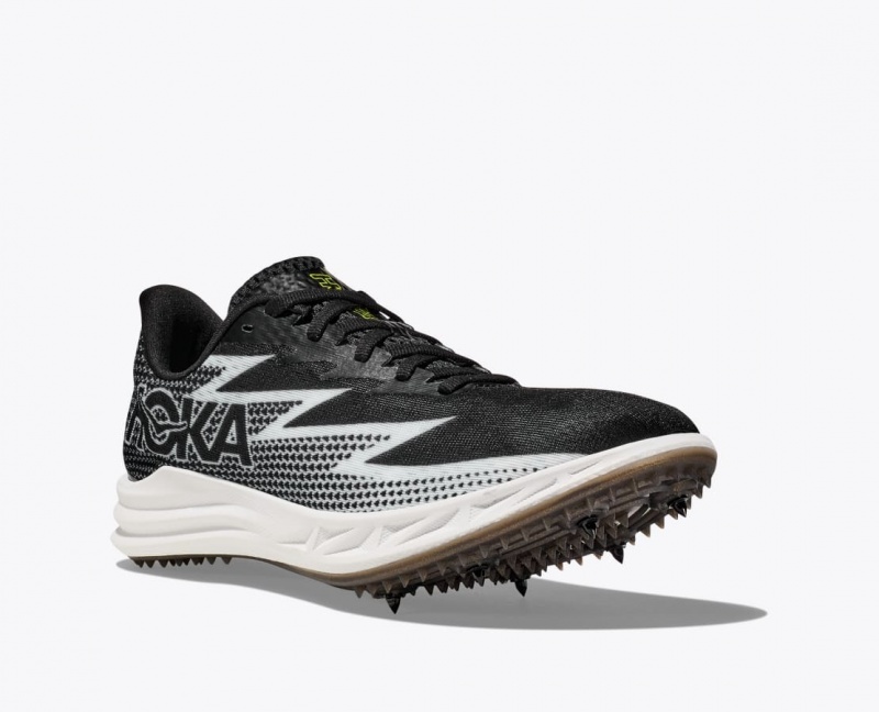 Black / White Men's HOKA Crescendo MD Track Spikes | 3184960-FZ