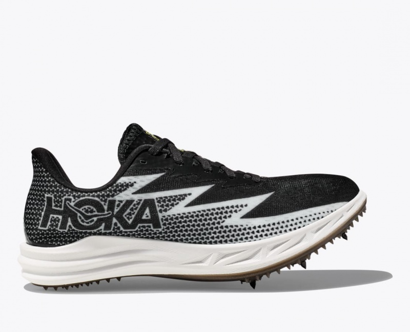 Black / White Men\'s HOKA Crescendo MD Track Spikes | 3184960-FZ