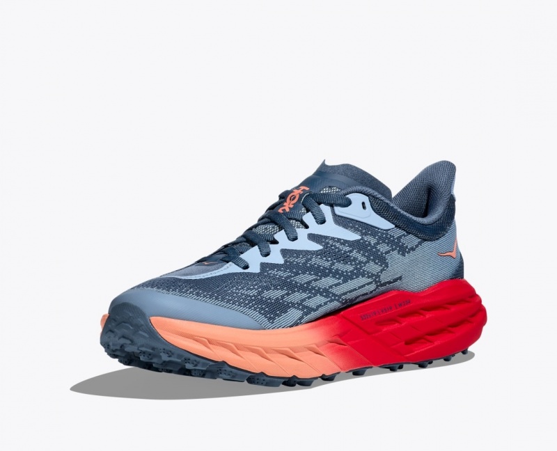 Blue Grey / Red Women's HOKA Speedgoat 5 Trail Running Shoes | 1602483-CU