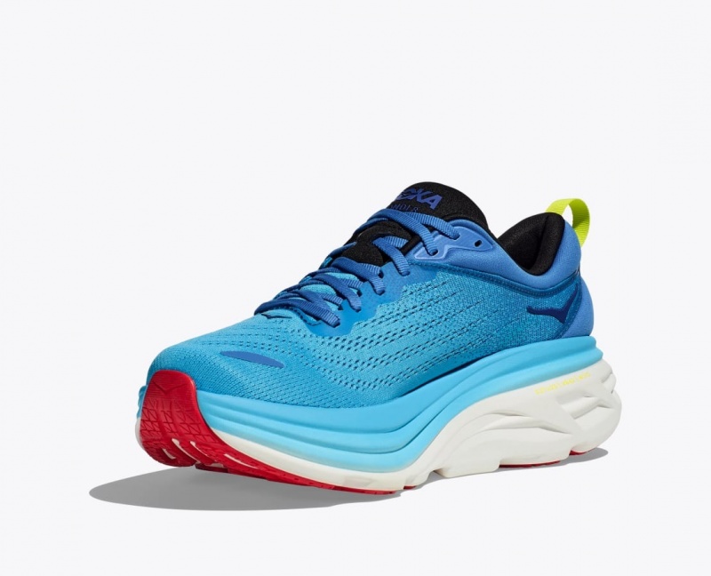 Blue Men's HOKA Bondi 8 Running Shoes | 7840193-UZ