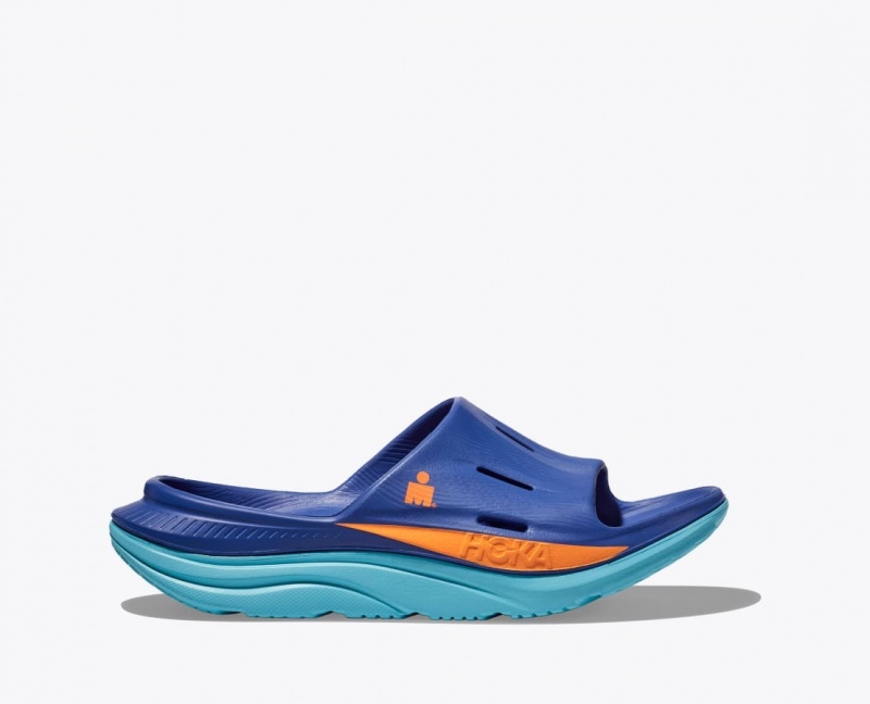 Blue Women\'s HOKA IRONMAN Ora Recovery Slide | 7031698-OH