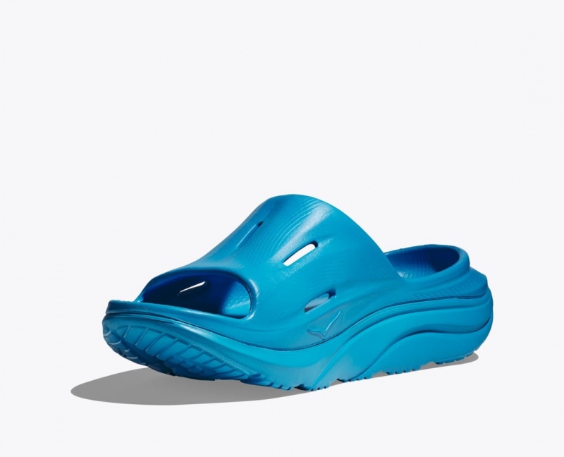 Blue Women's HOKA Ora Recovery 3 Slide | 0462375-TY