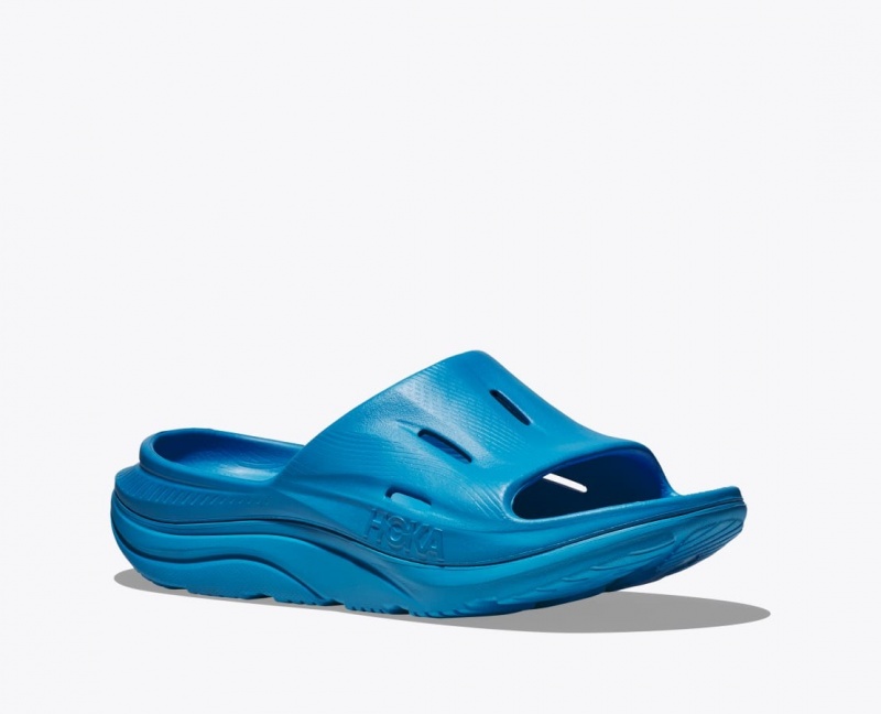 Blue Women's HOKA Ora Recovery 3 Slide | 0462375-TY