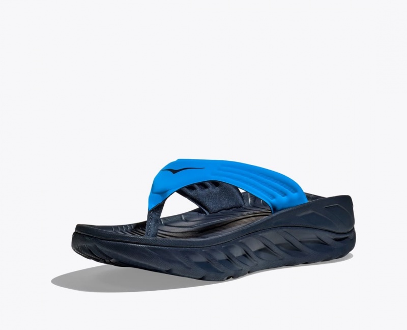 Blue / Black Men's HOKA ORA Recovery Flip Flops | 5394208-FY