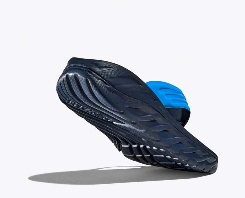 Blue / Black Men's HOKA ORA Recovery Flip Flops | 5394208-FY