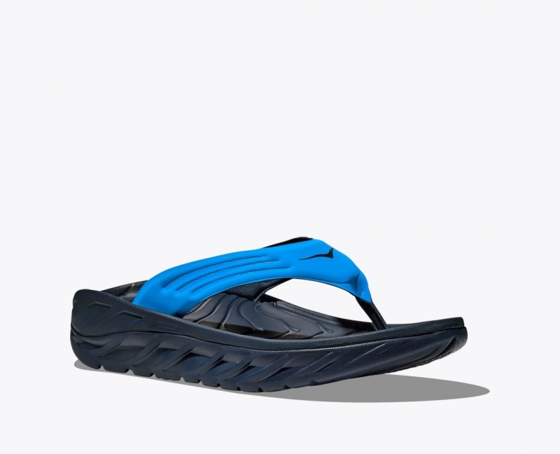 Blue / Black Men's HOKA ORA Recovery Flip Flops | 5394208-FY