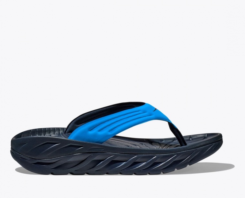 Blue / Black Men\'s HOKA ORA Recovery Flip Flops | 5394208-FY