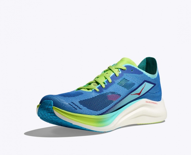 Blue / Green Men's HOKA Cielo Road Running Shoes | 7630928-ZF