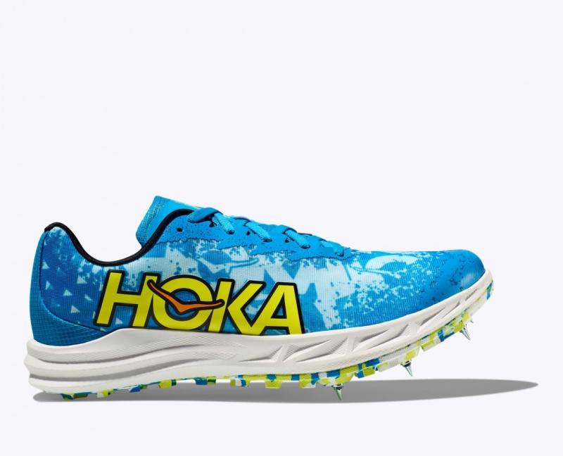 Blue / Green Men\'s HOKA Crescendo XC Track Spikes | 9736180-BZ