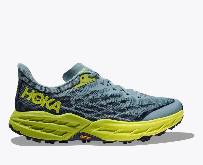 Blue / Green / Black Men\'s HOKA Speedgoat 5 Trail Running Shoes | 5143678-GT