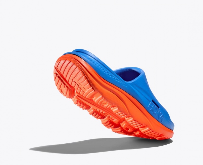 Blue / Orange Kids' HOKA Ora Recovery 3 Slides | 3812479-PV