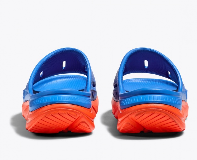 Blue / Orange Kids' HOKA Ora Recovery 3 Slides | 3812479-PV