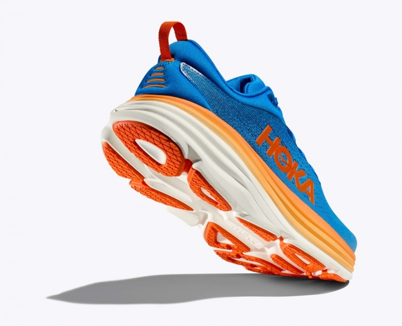 Blue / Orange Men's HOKA Bondi 8 Running Shoes | 9605427-RK