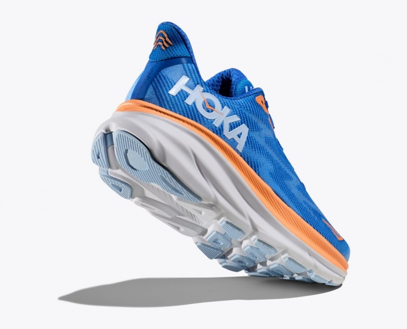 Blue / Orange Men's HOKA Clifton 9 Running Shoes | 8130742-ZH