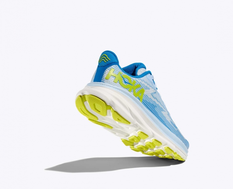 Blue / White Kids' HOKA Clifton 9 Running Shoes | 1328459-PI