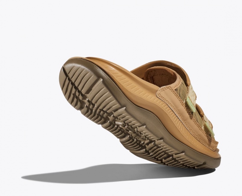 Brown Men's HOKA Ora Luxe Slide | 4297103-FW