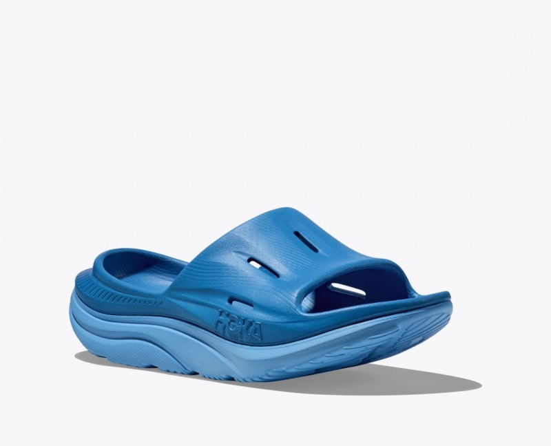 Dark Blue Women's HOKA Ora Recovery 3 Slide | 5904763-SV