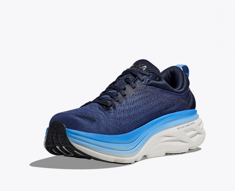 Dark Blue / Blue Men's HOKA Bondi 8 Running Shoes | 3804712-BK