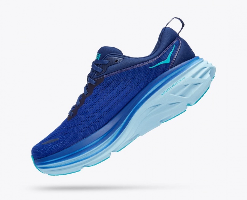 Dark Blue / Light Blue Men's HOKA Bondi 8 Running Shoes | 7453086-SO