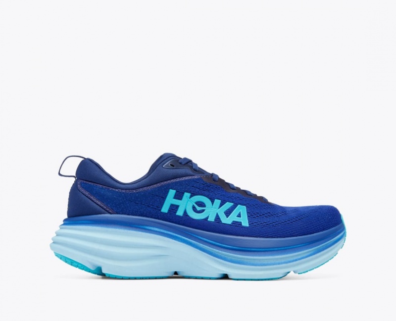 Dark Blue / Light Blue Men\'s HOKA Bondi 8 Running Shoes | 7453086-SO