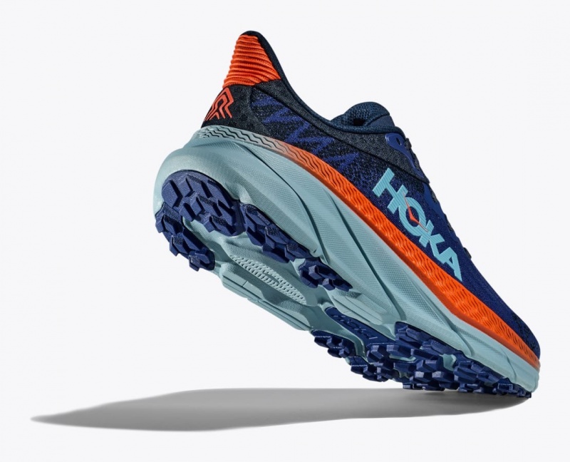 Dark Blue / Orange Men's HOKA Challenger 7 Trail Running Shoes | 2134768-HQ