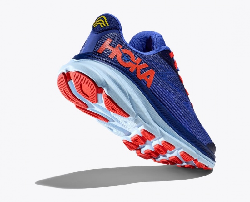 Dark Blue / Red Kids' HOKA Clifton 9 Running Shoes | 0372648-JV